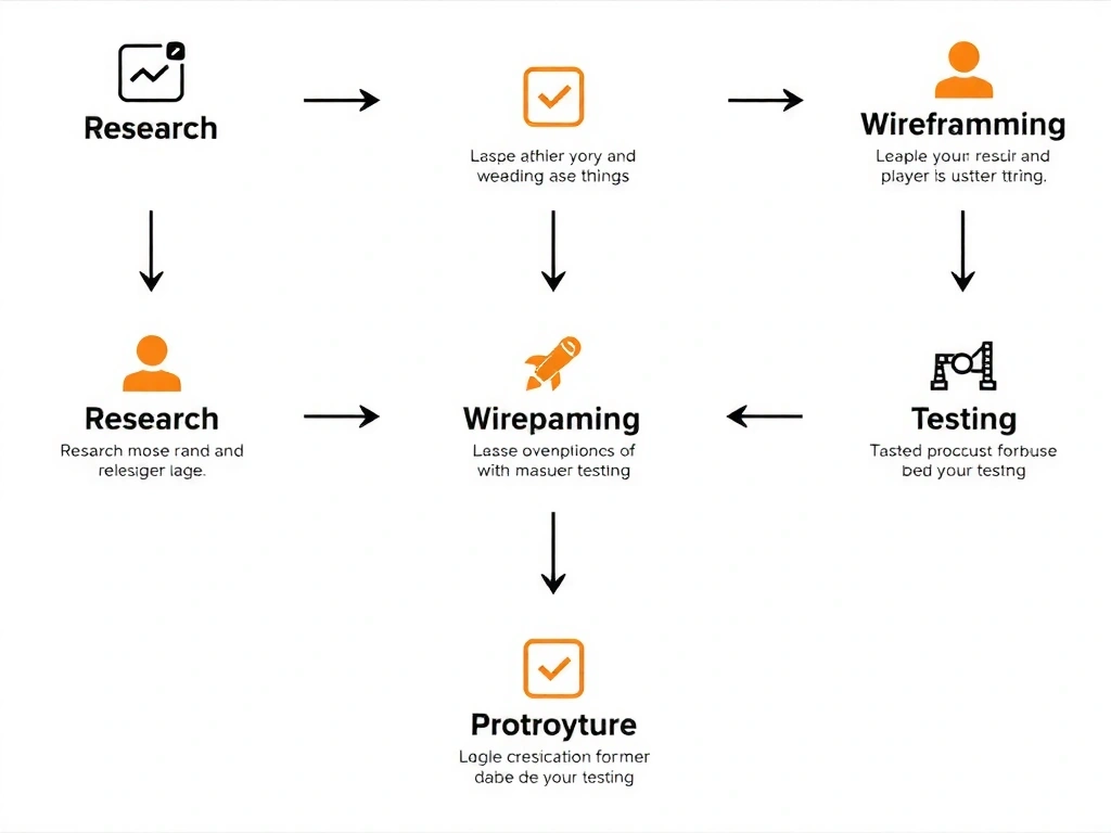 Minimalist design process workflow diagram